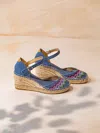 Toni Pons Vegan Wedge Espadrille With Cross-stitch Embroidery