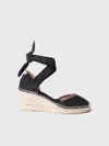 Toni Pons Wedge Espadrilles With Ribbons In Black