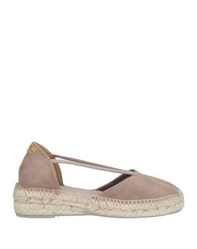 Toni Pons Woman Espadrilles Dove Grey Size 6 Leather In Neutral