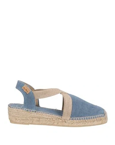 Toni Pons Woman Espadrilles Slate Blue Size 7 Textile Fibers