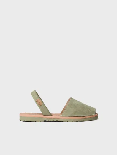 Toni Pons Women's Classic Menorquine Sandals In Split Leather In Green