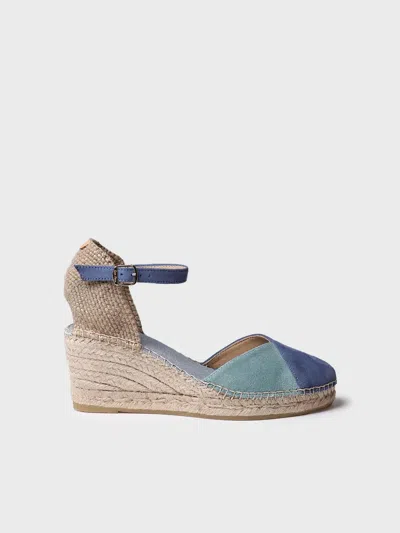 Toni Pons Women's Espadrille In Two-tone Suede With Wedge - Beral In Multi