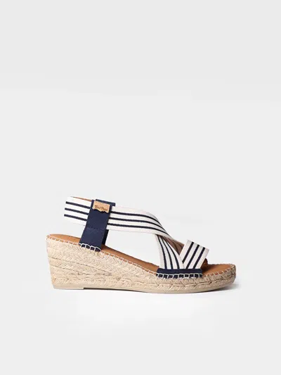 Toni Pons Women's Espadrille With Wedge And Elastic Bands - Tina In Blue