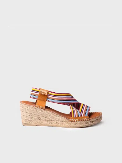 Toni Pons Women's Espadrille With Wedge And Elastic Bands - Tina In Multi