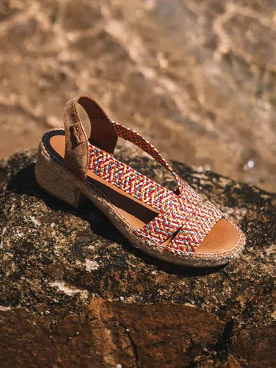 Toni Pons Women's Espadrille With Wide Heel And Two-tone Elastics In Multi