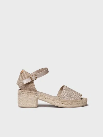 Toni Pons Women's Low-heel Espadrilles In Metallic Fabric | Dina-rl In Brown