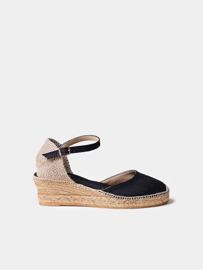 Toni Pons Women's Mid Wedge Espadrilles With Lace-up Wedge In Black
