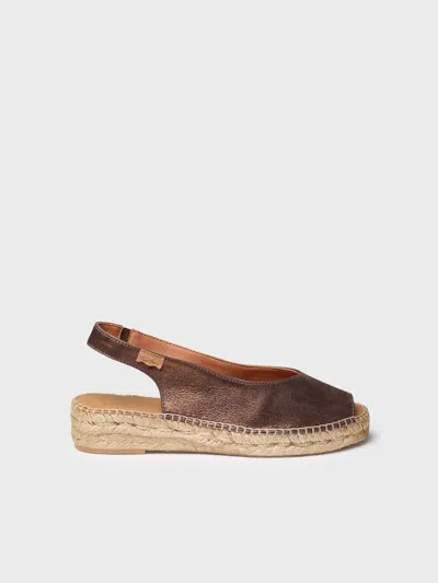 Toni Pons Women's Peep Toe Espadrille In Shiny Leather - Erica-as In Multi
