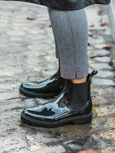 Toni Pons Women's Rain Boot With Contrasting Elastic Panels - Cavan In Black