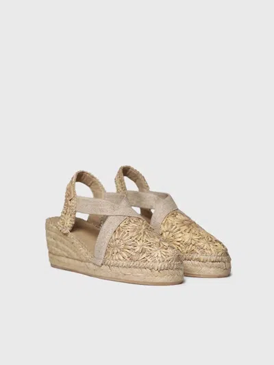 Toni Pons Women's Terra Floral Raffia Wedge Espadrille In Tan In Multi