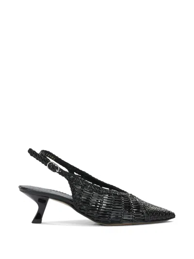 Toni Pons Woven Leather Slingback Pumps In Black