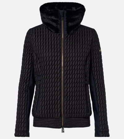 Toni Sailer Gillian Teddy-trimmed Ski Jacket In Black