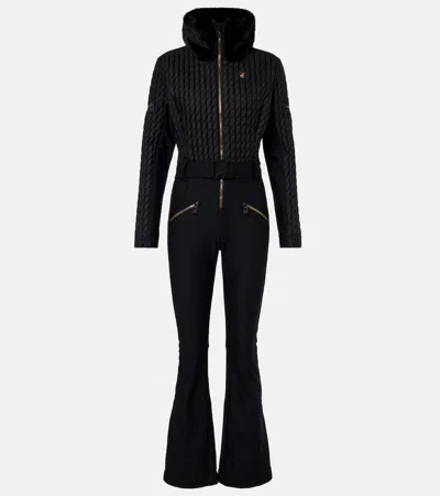 Toni Sailer Livette Teddy-trimmed Ski Suit In Black