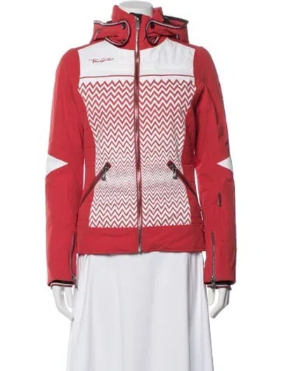 Pre-owned Toni Sailer Nylon Graphic Print Jacket In Red