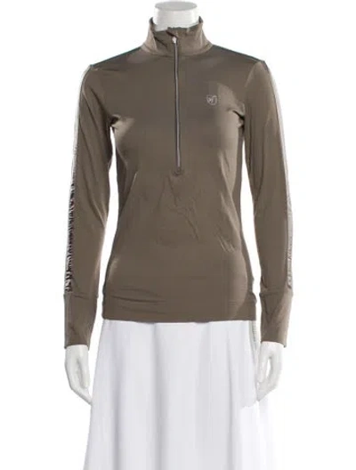 Pre-owned Toni Sailer Nylon Mock Neck Top In Green