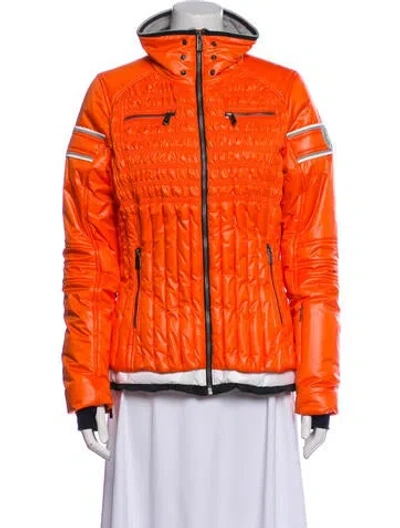 Pre-owned Toni Sailer Nylon Striped Jacket In Orange