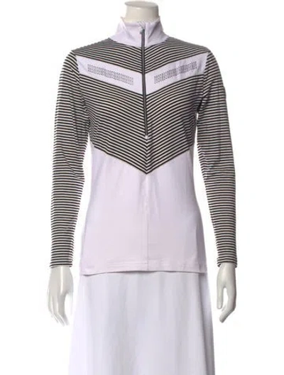 Pre-owned Toni Sailer Nylon Striped Top In White