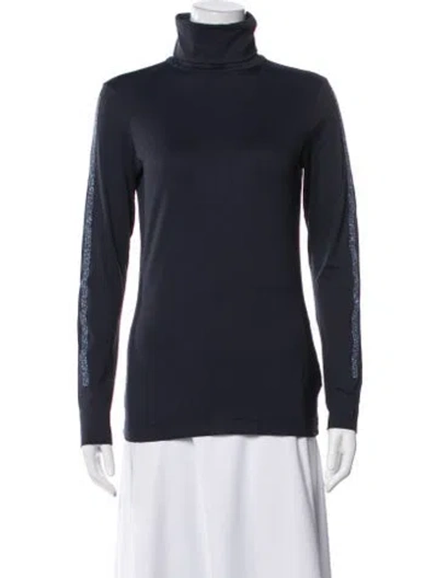Pre-owned Toni Sailer Turtleneck Long Sleeve Top In Blue