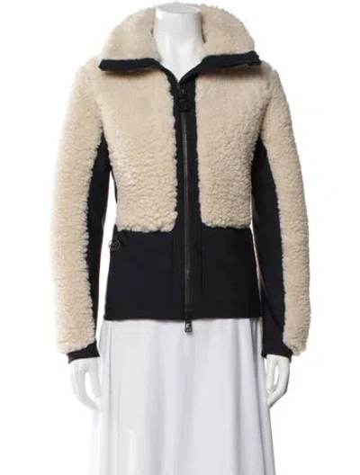 Pre-owned Toni Sailer Virgin Wool Colorblock Pattern Jacket In Neutral