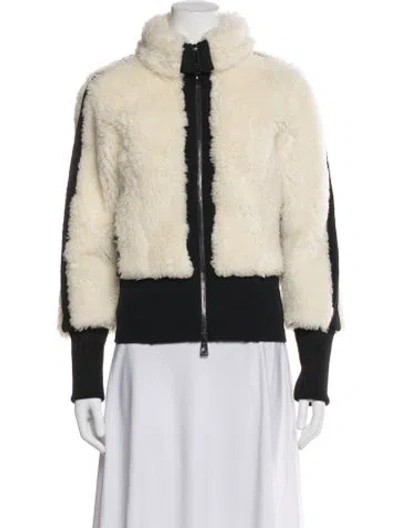 Pre-owned Toni Sailer Virgin Wool Faux Fur Jacket In Neutrals