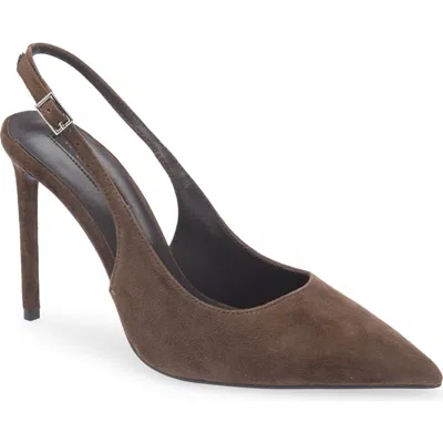 Tony Bianco Asti Slingback Pointed Toe Pump In Brown