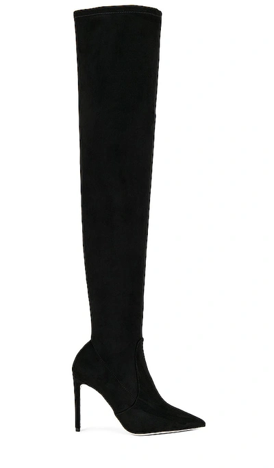 Tony Bianco Avah Boot In Black Stretch Suede