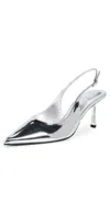 Tony Bianco Baz Slingback Heels Silver Shine In Silver