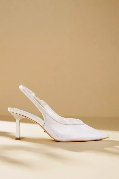Tony Bianco Breeze Mesh Slingback Heels In White