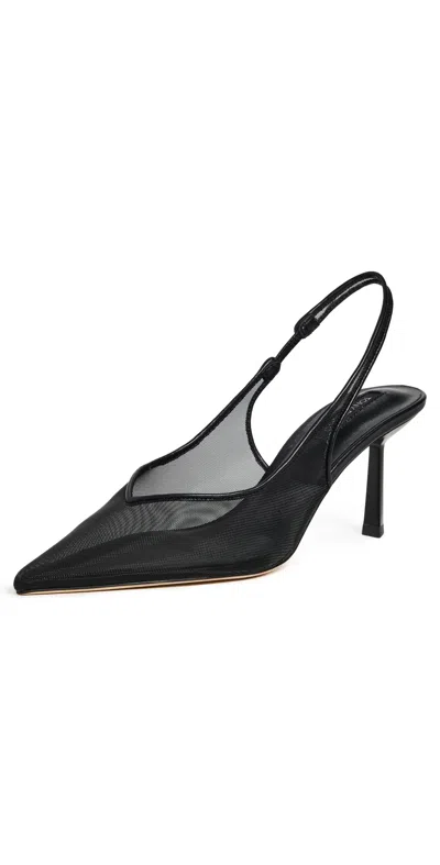 Tony Bianco Breeze Mesh Slingback Heels Black Nylon