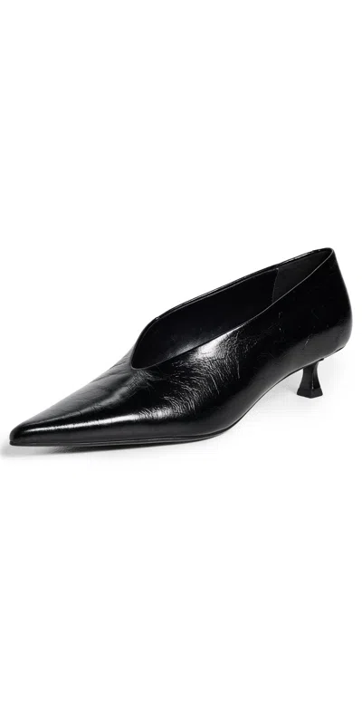 Tony Bianco Cherry Kitten Heels Black Crinkle