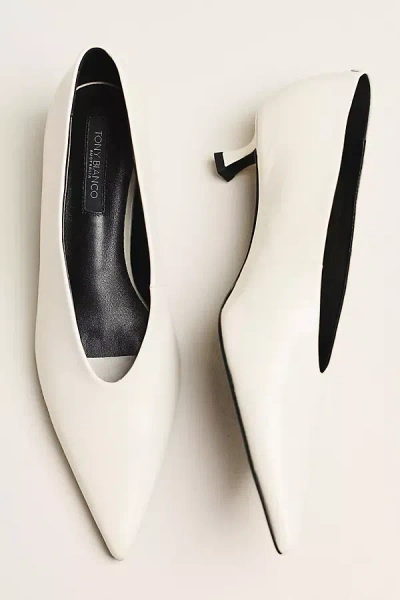 Tony Bianco Cherry Pointed Toe Kitten Heel Pump In White