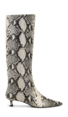 Tony Bianco Crystal Boot In Ecru Snake