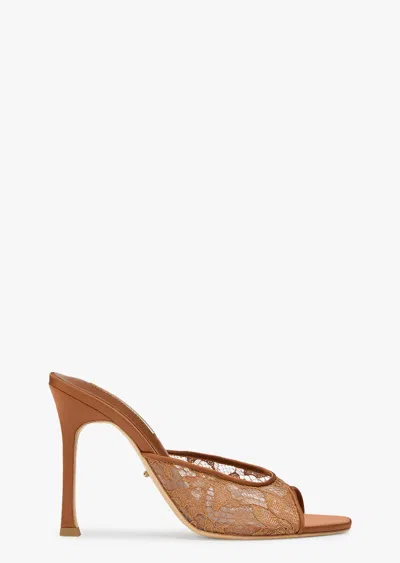Tony Bianco Dashing Rust Brocade In Brown