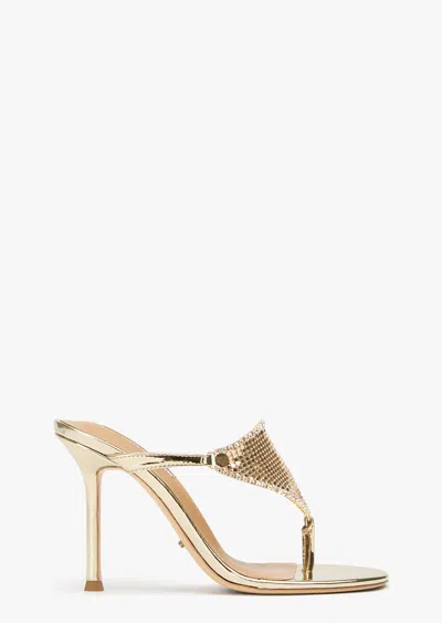 Tony Bianco Demure Gold Glomesh In Animal Print