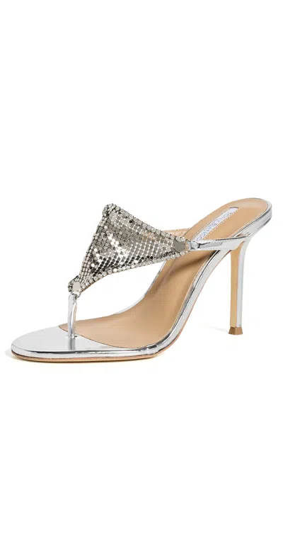 Tony Bianco Demure Heels Silver Glomesh In White