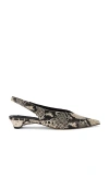 Tony Bianco Esmae Ecru Snake Flats In Beige