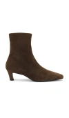 Tony Bianco Estelle Curved Kitten Heel Ankle Boots In Brown