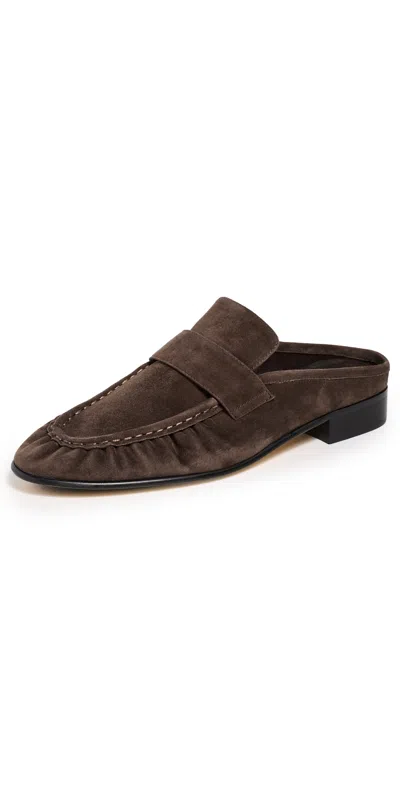 Tony Bianco Glacier Loafer Mules Espresso Suede In Brown