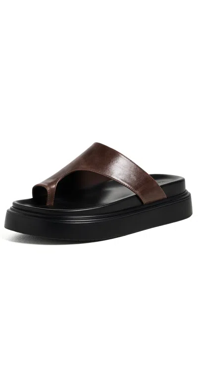 Tony Bianco Jazzy Toe Loop Sandals Choc Vintage In Brown