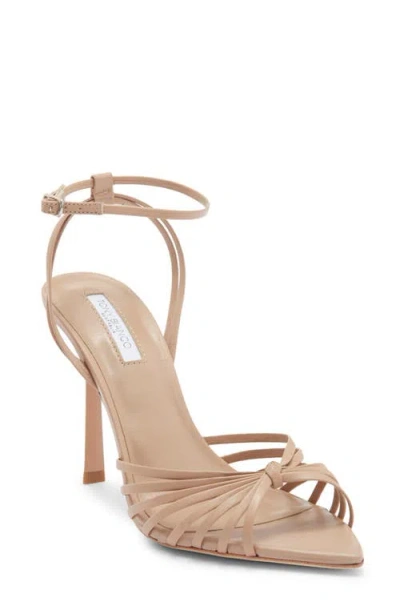 Tony Bianco Maxos Ankle Strap Pointed Toe Sandal In Nude