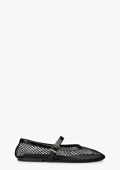 Tony Bianco Mia Flat In Black Mesh/patent