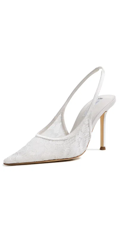 Tony Bianco Noni Lace Slingbacks Ivory Brocade In White