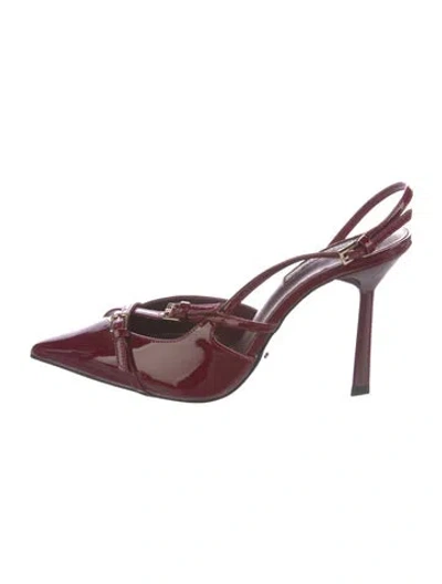 Pre-owned Tony Bianco Patent Leather Mules In Burgundy