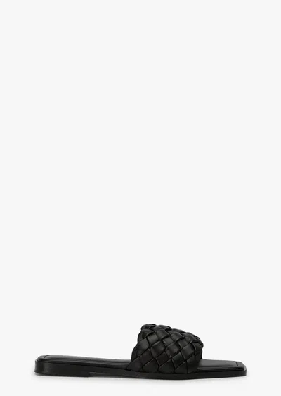 Tony Bianco Rachel Black Nappa Flats