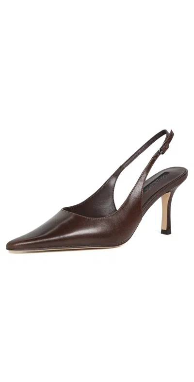 Tony Bianco Samar Slingbacks Choc Vintage In Brown