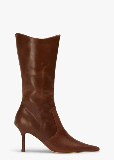 Tony Bianco Sheba Cognac Calf Boots In Brown