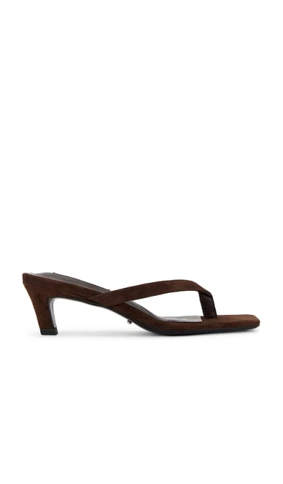 Tony Bianco Topaz Thong Heeled Sandals Espresso Suede In Brown