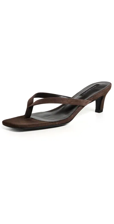 Topaz Thong Heeled Sandals Espresso Suede In Brown from Tony Bianco