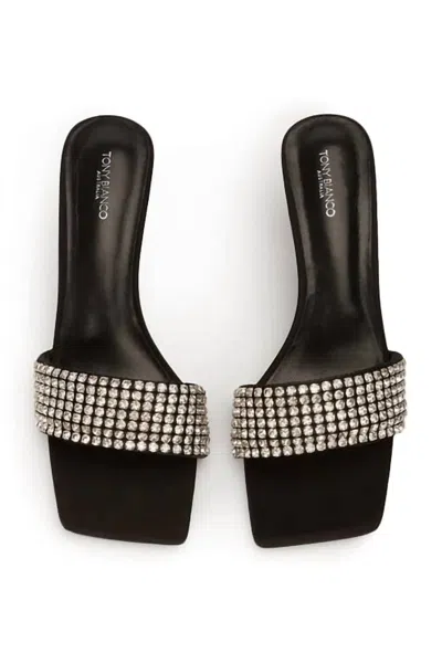 Tony Bianco Women's Amos Sandal In Crystal & Black Suede
