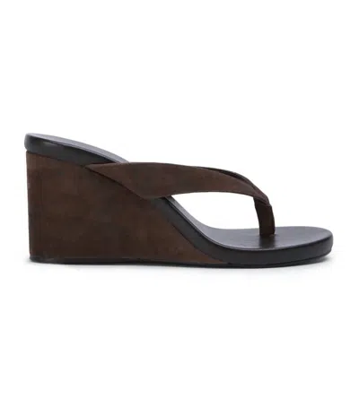 Tony Bianco Avanti Wedge Thong Sandals Espresso Suede In Brown
